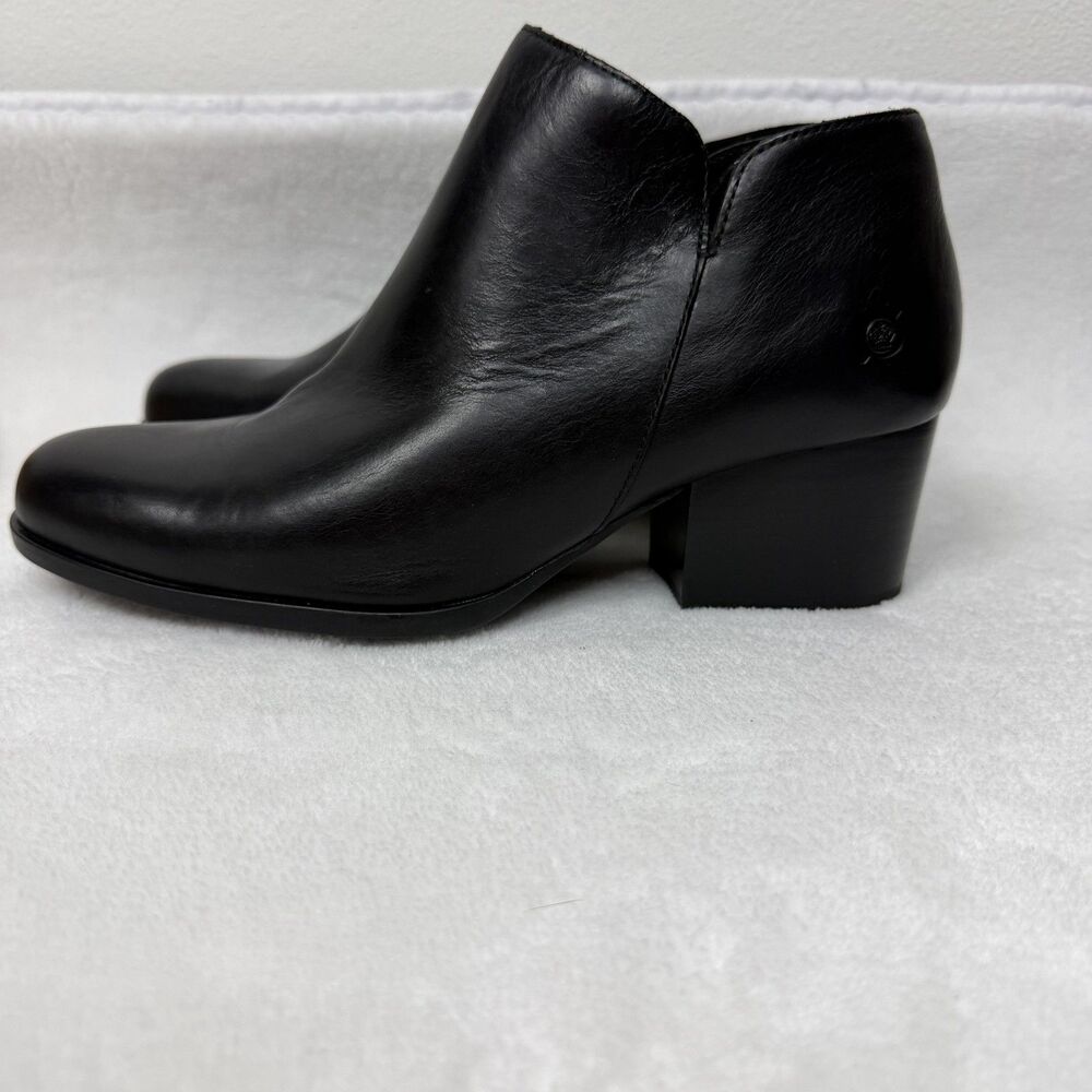 Born Boots Womens Size 10 Black Leather Kenzy Ankle Booties Side Zip Comfort - Picture 5 of 11
